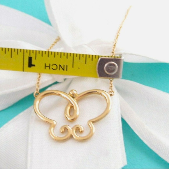 New Tiffany & Co 18K Yellow Gold Butterfly Picasso Pendant Necklace - Picture 3 of 7